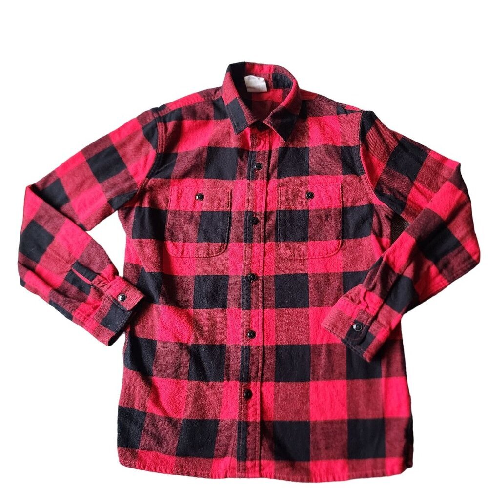 Gap Long Sleeve Flannel Red Buffalo Plaid Big Boys Size XL (12-13)